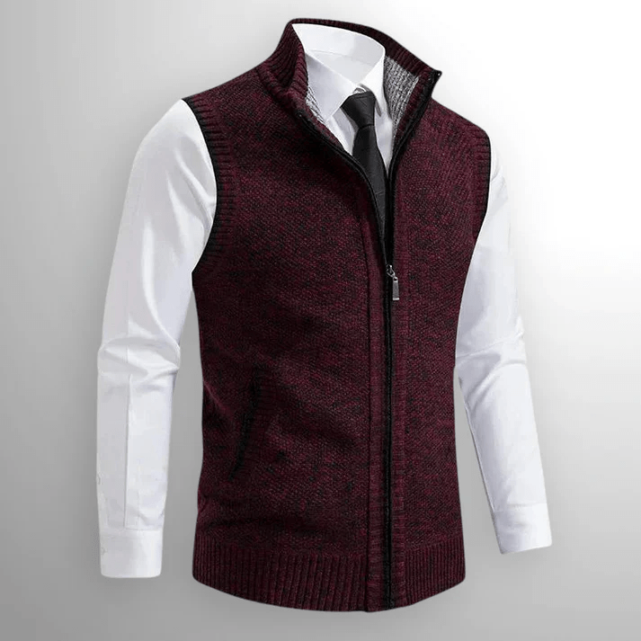 Oxford Full - Zip Sweater Vest - Bay + Birch