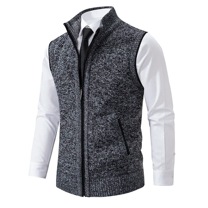 Oxford Full - Zip Sweater Vest - Bay + Birch