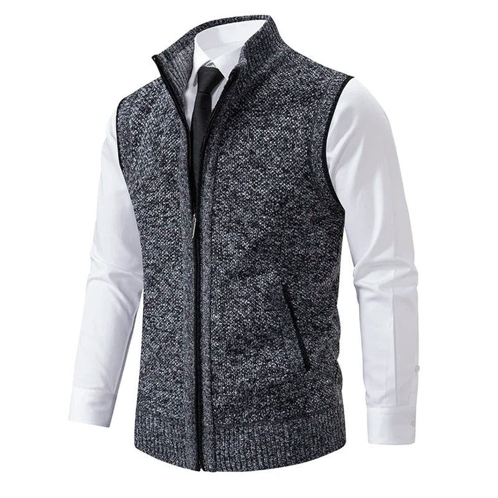 Oxford Full - Zip Sweater Vest - Bay + Birch