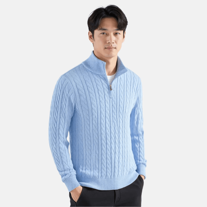 Summit Cable Knit Half - Zip Sweater - Bay + Birch