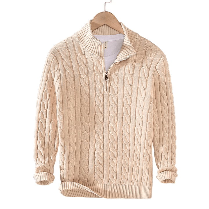 Summit Cable Knit Half - Zip Sweater - Bay + Birch