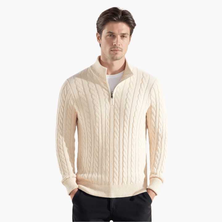 Summit Cable Knit Half - Zip Sweater - Bay + Birch