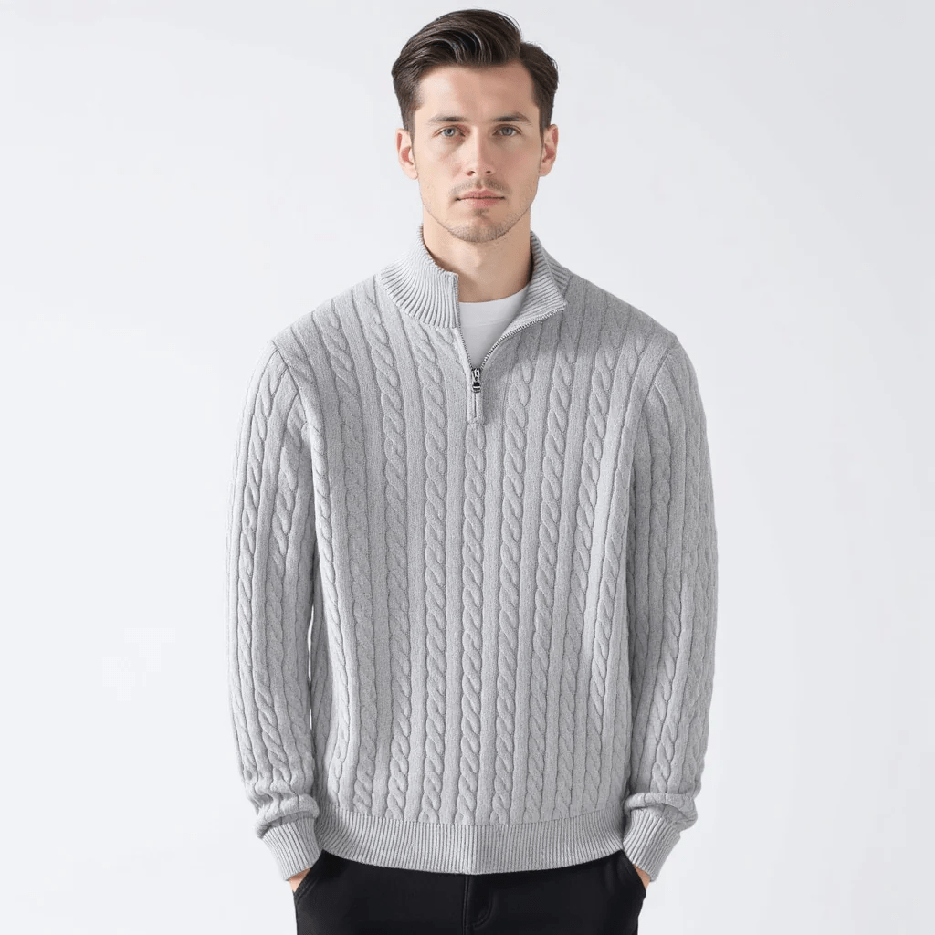 Summit Cable Knit Half - Zip Sweater - Bay + Birch