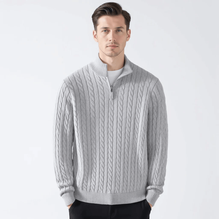 Summit Cable Knit Half - Zip Sweater - Bay + Birch
