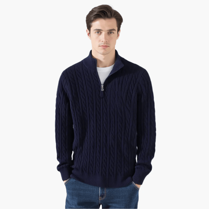 Summit Cable Knit Half - Zip Sweater - Bay + Birch