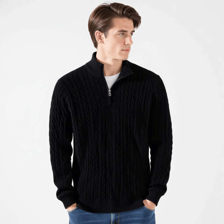 Summit Cable Knit Half - Zip Sweater - Bay + Birch